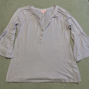Lilly Pulitzer Teigen‎ Top Small Purple Lilac Flounced Sleeve Summer Blouse